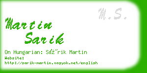 martin sarik business card